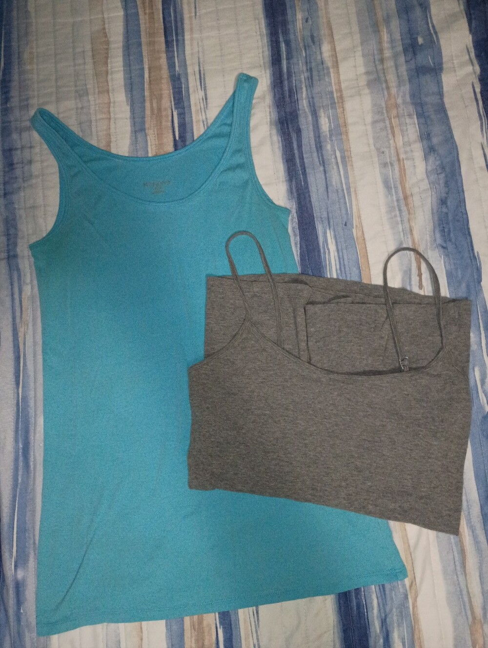 Women’s Turquoise Tank Top and grey tank - Casual Layering Set